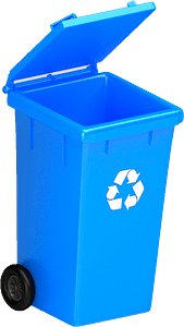 bac bleu de matières recyclables