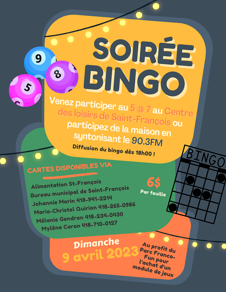 Soirée bingo au profit du Parc Franco-Fuc